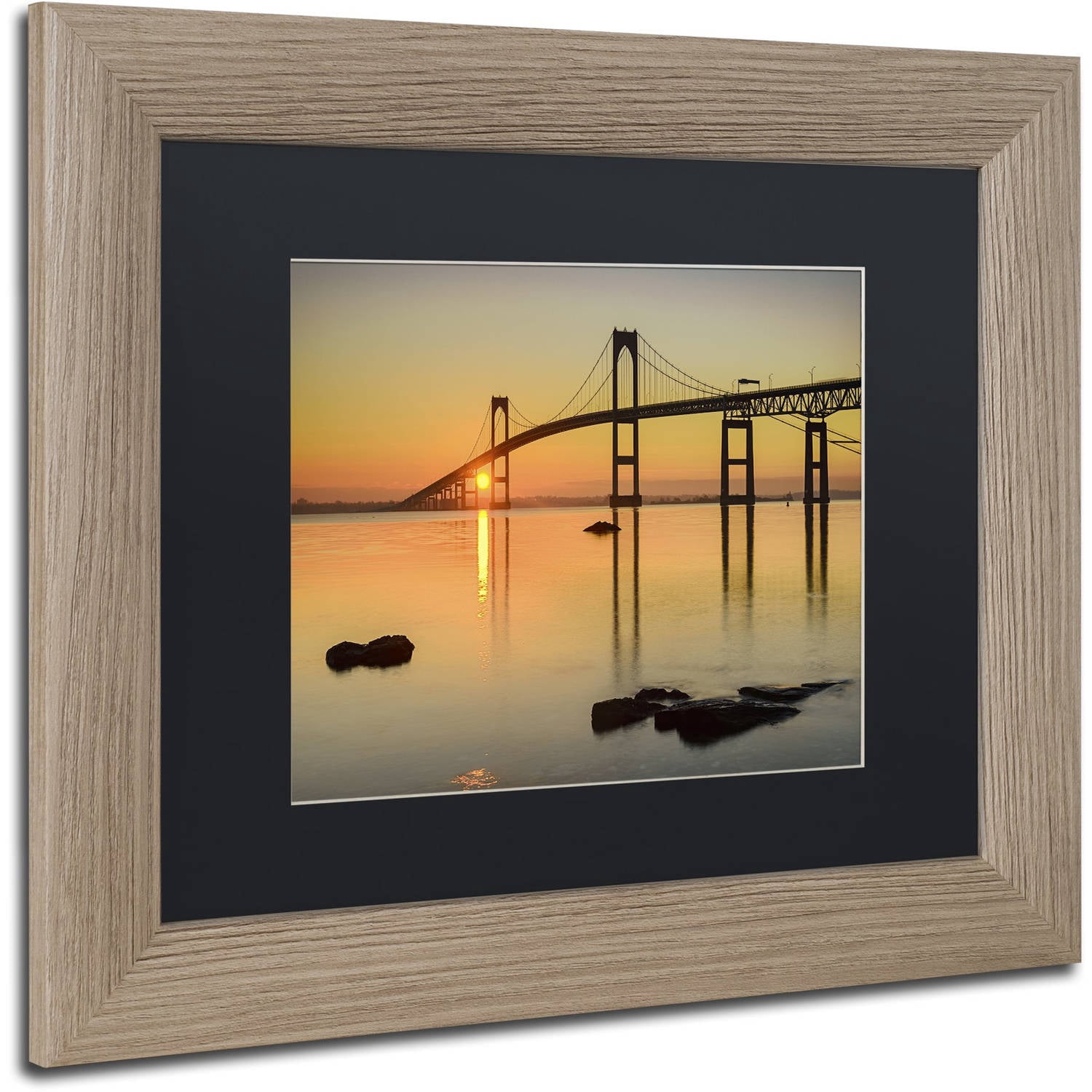Trademark Fine Art "Newport Morning" Canvas Art by Michael Blanchette Photography Black Matte, Birch Frame