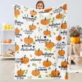 thumbnail image 2 of Fall Throw Blanket Autumn Harvest Pumpkin Blanket Fall Maple Leaf Blanket Super Soft Flannel Throw Blanket Lightweight Fluffy Plush Bed Blanket for Autumn Thanksgiving Decorations 50"X60", 2 of 6