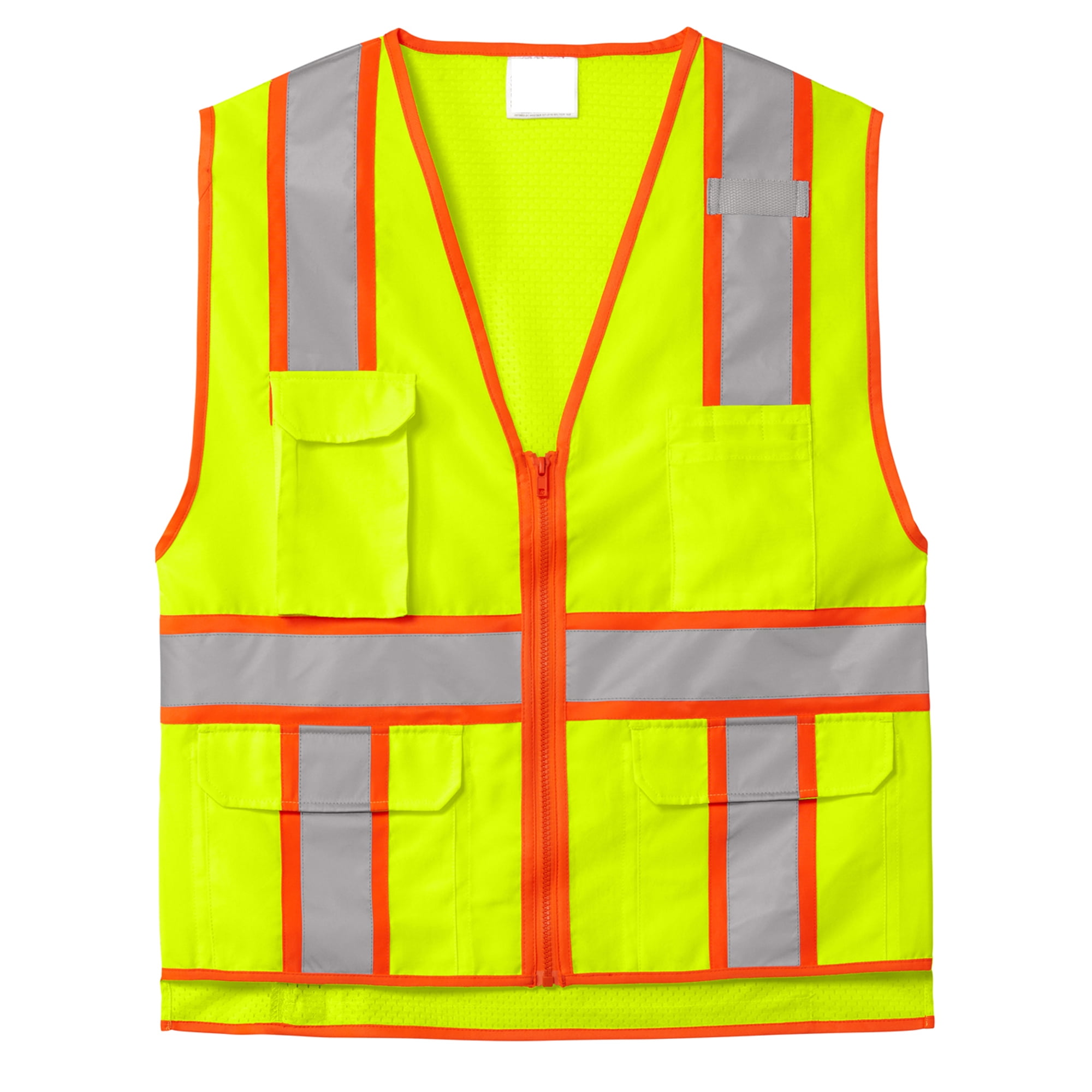 High Visibility Safety Vests for Men, Hi Vis Safety Vests Work Reflective Vest with Pockets Mesh Zipper ANSI Type 107 Class 2, Safety Yellow 2XL