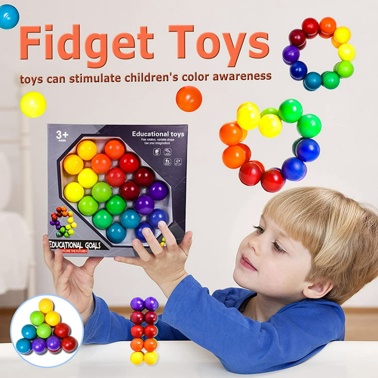 4PCS Sensory Fidget Stress Toys Learning Education Toys Rainbow