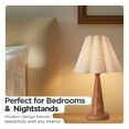 thumbnail image 5 of KUNJOULAM Modern Simple Rustic Table Lamp Nightstand Light with Wood Metal Base Use E26 Bulb For Bedroom Livingroom Home Deco (Bulb Not Include), 5 of 9