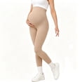 thumbnail image 2 of qolati Womens Maternity Leggings Over The Belly Pregnancy Tights Pants Casual High Waisted Yoga Workout Activewear Khaki L, 2 of 6