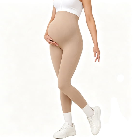 Lutiedan Maternity Leggings for Women Over The Belly High Waist Pregnancy Yoga Pants Soft Stretchy Athletic Workout Gym Pants