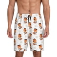 thumbnail image 1 of Balery Cute Little Pirate Red Panda Pantalones cortos de pijama de punto de algodón para hombre con cinturilla y bolsillos-4X-Large, 1 of 6