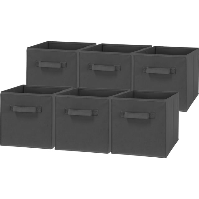 Bidones de almacenamiento SIMPLE HOUSEWARE, cubos plegables, 28 cm, gris oscuro, paquete de 6