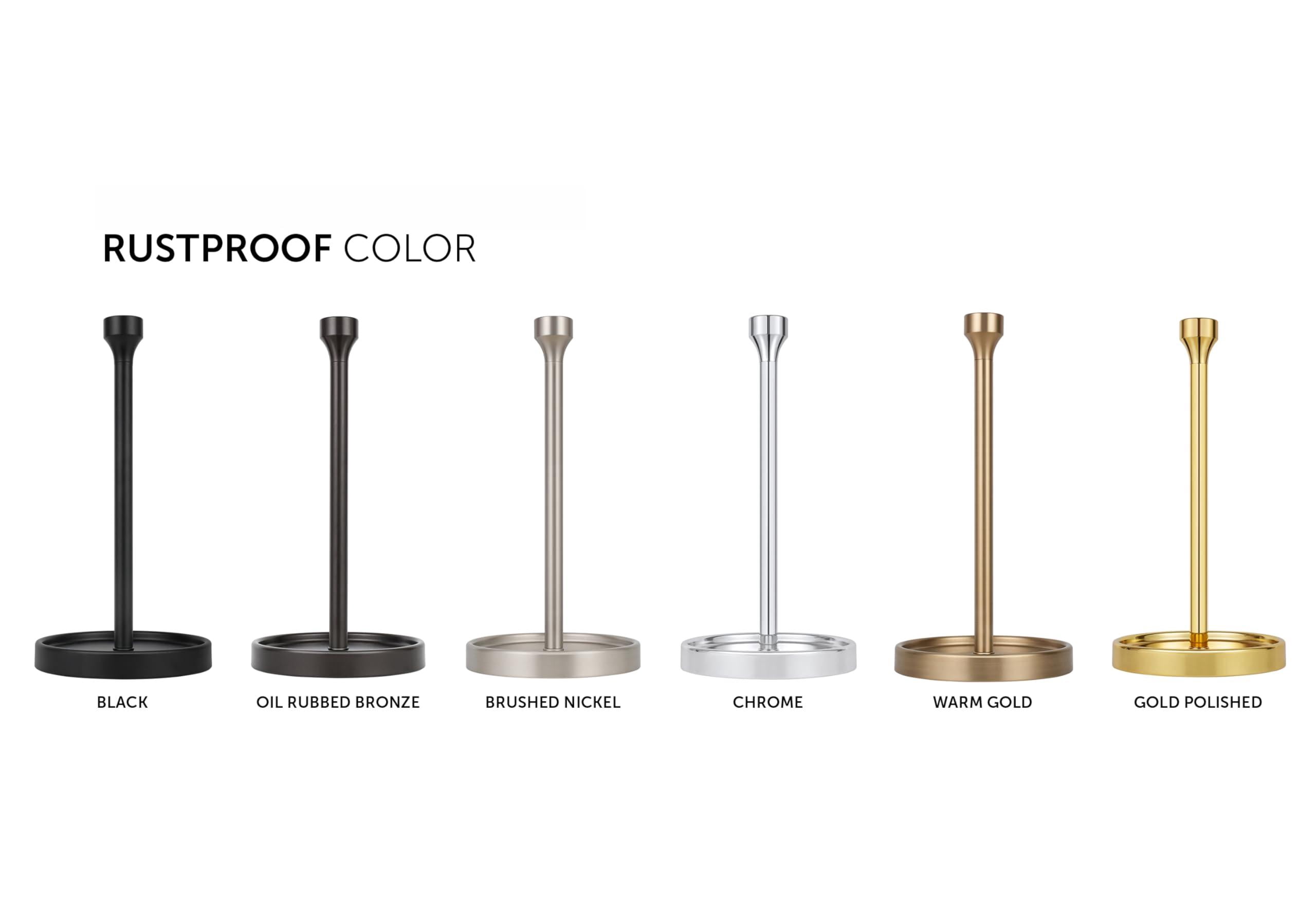 Countertop Paper Towel Holder - Modern Bell End Minimalist Design Color Polished