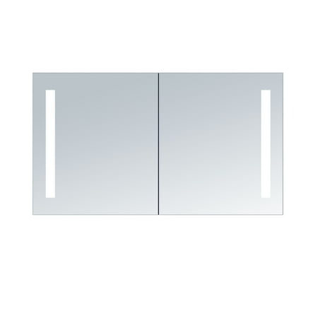 Innoci Usa Zeus Led Double Door Wall Mount Mirrored Lighted Medicine Cabinet Vanity Featuring Ir Sensor Tempered Glass Shelves