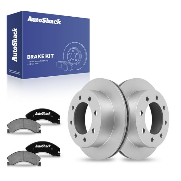AutoShack 12.99" (330 mm) Rear Vented Brake Rotors Coated   Ceramic Brake Pads | Replacement for 2009-2016 Chevrolet Express 3500 2009-2017 GMC Savana 3500 | 6-PC Brake Kit | ArmorStop