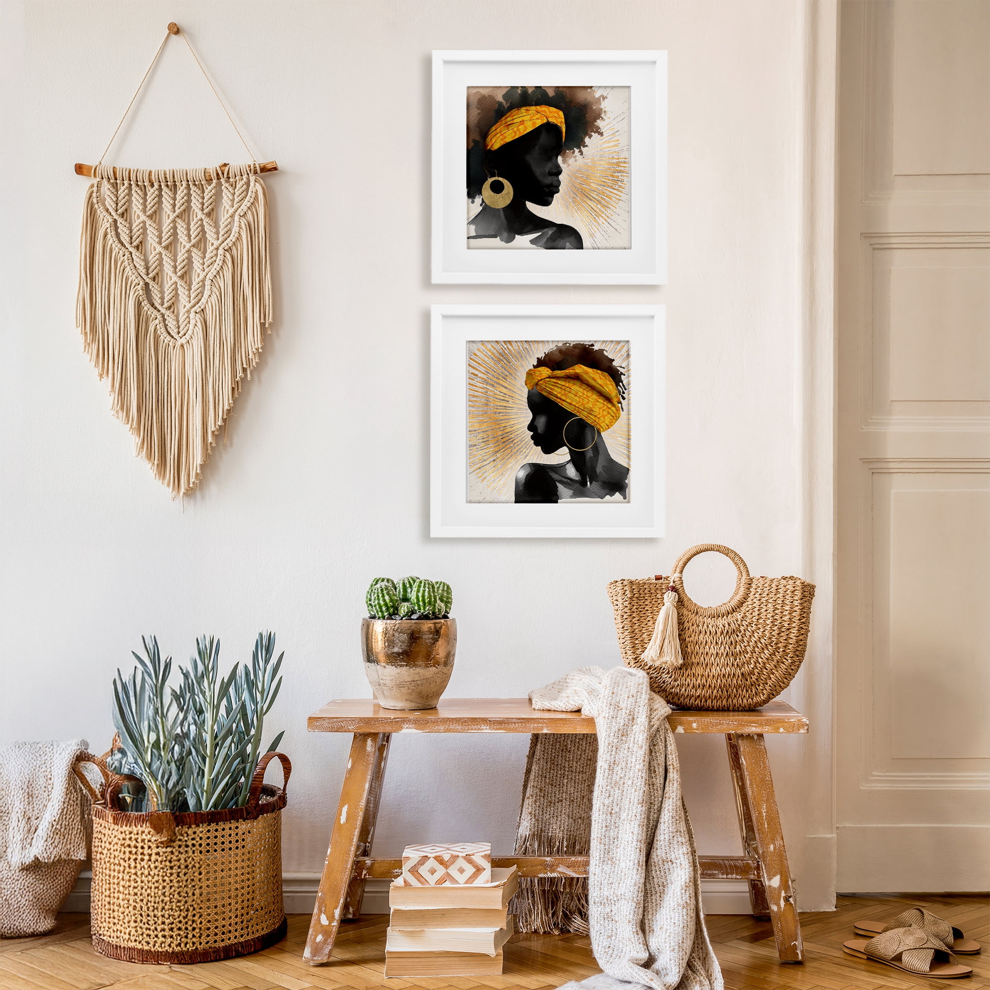Stupell Industries Radiant Portraits Of Women 2 Piece White Framed Print Under Glass Set, design by CAD Designs