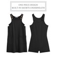 thumbnail image 4 of Arshiner Kid Girls Casual Romper Dresses with Pockets Built in Shorts | Cotton Soft, Big Pockets, Adjustable Button Straps, 2 in 1 Romper, Jumpsuits, Sleeveless Summer Dress, 4 of 5