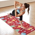 thumbnail image 6 of Red Cartoon Dinosaurs Arrows Pattern Hot Yoga Mat Towel Non Slip for Hot Yoga - Quick-Drying Yoga Mat Cover with 4 Corner Pockets with Travel Bag - Hot Yoga Towel Non Slip 74"x26", 6 of 6