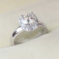 thumbnail image 2 of 925 Sterling Silver Grown Moissanite Diamond Engagement Wedding Ring, 2 of 2