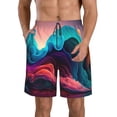 thumbnail image 1 of Balery Colorful Surreal Landscape Traje de Baño Estilo Hawaiano para Hombre, Shorts de Secado Rápido con Bolsillos-Large, 1 of 5