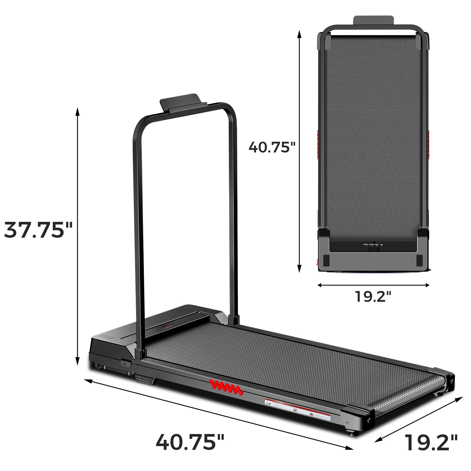 Tomile Walking Pad Treadmill with Handle Bar, Folding Treadmill 300lbs Capacity, Portable Walking Pad with Remote Control