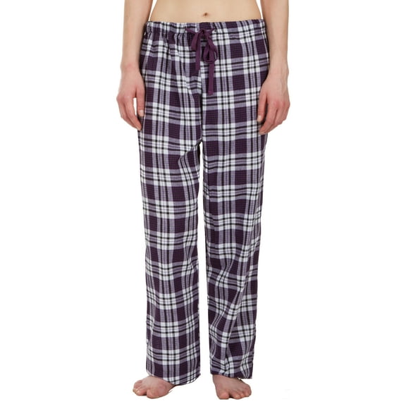 Leisureland Women's Purple Plaid Lounge Pajama Pants