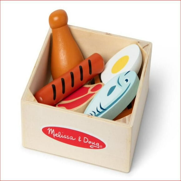 Melissa & Doug Ensemble de jeu de groupes d'aliments en bois - Protéine