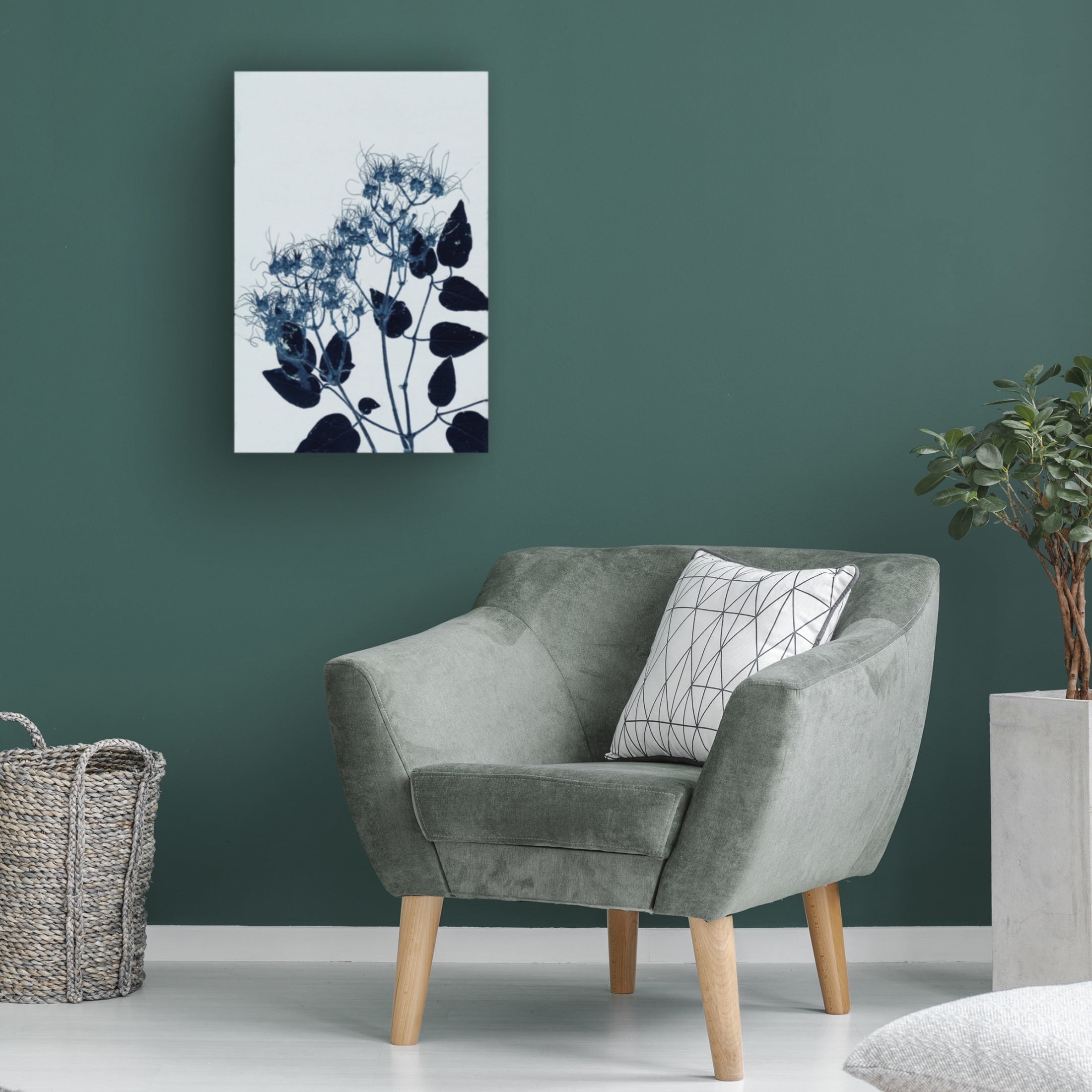 Canvas Wall Art - Pernille Folcarelli 'Clematis 1 Blue' Wall Art for Living Room, Bedroom, or Office Décor by Trademark Fine Art - 22 x 32 Inches