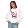 thumbnail image 5 of Hope Faith Love Breast Cancer Support Women Crewneck Sweatshirt Brisco Brands S, 5 of 6
