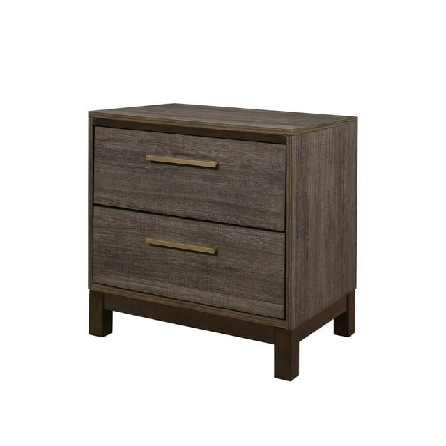 Topline Home Furnishing Table de nuit texture bois gris