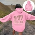 thumbnail image 4 of Christian Hoodies for Women 2025 Jesus Is My Healer Christian Hoodie with Pockets Hooded Sweatshirt Women Pullover, 4 of 8