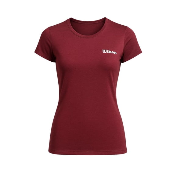 Playera Deportiva Wilson para Mujer Polyspun Cuello Redondo Color Vino Talla 2EG