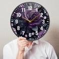 thumbnail image 6 of Yayeee Wall Clock Battery Operated 9.5" Silent Quartz Non-Ticking for Living Room Decor, Roses and Pearls, 6 of 8