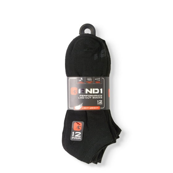 AND1 - Men's Lightweight Low Cut Performance Socks, 12-Pack - Walmart.com