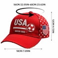 thumbnail image 2 of Cevemin USA 2026 Patriotic Flag Soccer Baseball Cap, Adjustable Sport Printed Sun Hat for Men Women Football Sports Fans Daily Outdoor Wear, 2 of 5