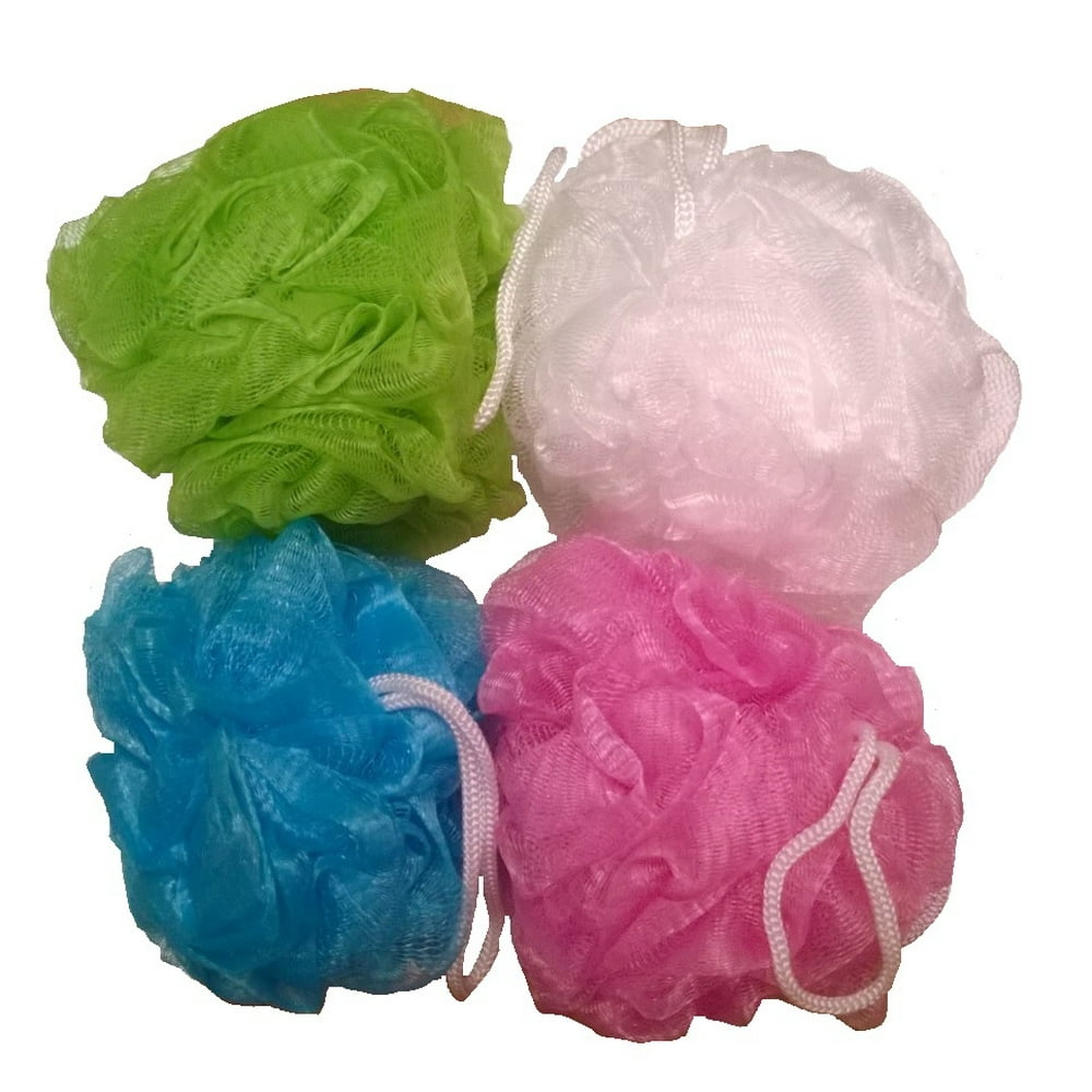 Daylee Naturals Mesh Bath Pouf Sponge 4 Pack