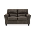 thumbnail image 2 of Benjara Nav 61 Inch Loveseat, Modern Plush Cushions, Weathered Taupe Faux Leather-Color:TaupeMaterial, 2 of 5