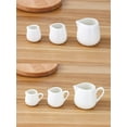thumbnail image 6 of 10 Pack Classic Ceramic Creamer Set, Mini Porcelain Milk Pitcher, White (without Handle), 50ml, 6 of 7