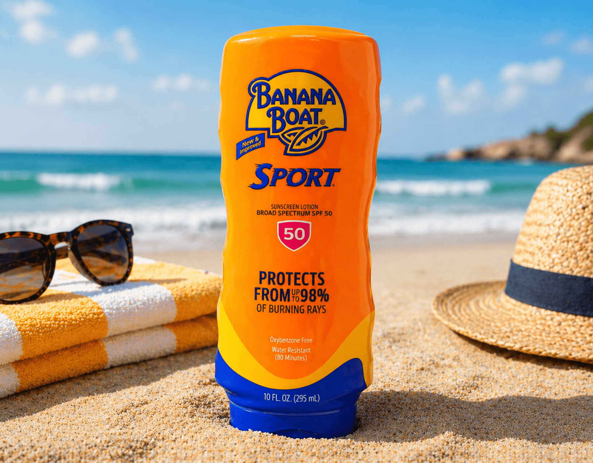 Banana Boat Sport SPF 50 Sunscreen Lotion, 10 oz 2 Pack