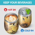 thumbnail image 4 of 12oz Stemless Wine Tumblers Yellow Sunflower Art Pattern Vacuum Insulated Stainless Steel Travel Tumbler Cups Mug with Lid and Straw for Champaign,Cocktail,Beer with Cleaning Brush, 4 of 5
