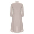 thumbnail image 6 of Ayolanni Sun Dresses Women Ankle-Length Baggy Beige Solid Tent Long Sleeve Shirt Dresses Church Dresses for Ladies 2x, 6 of 7