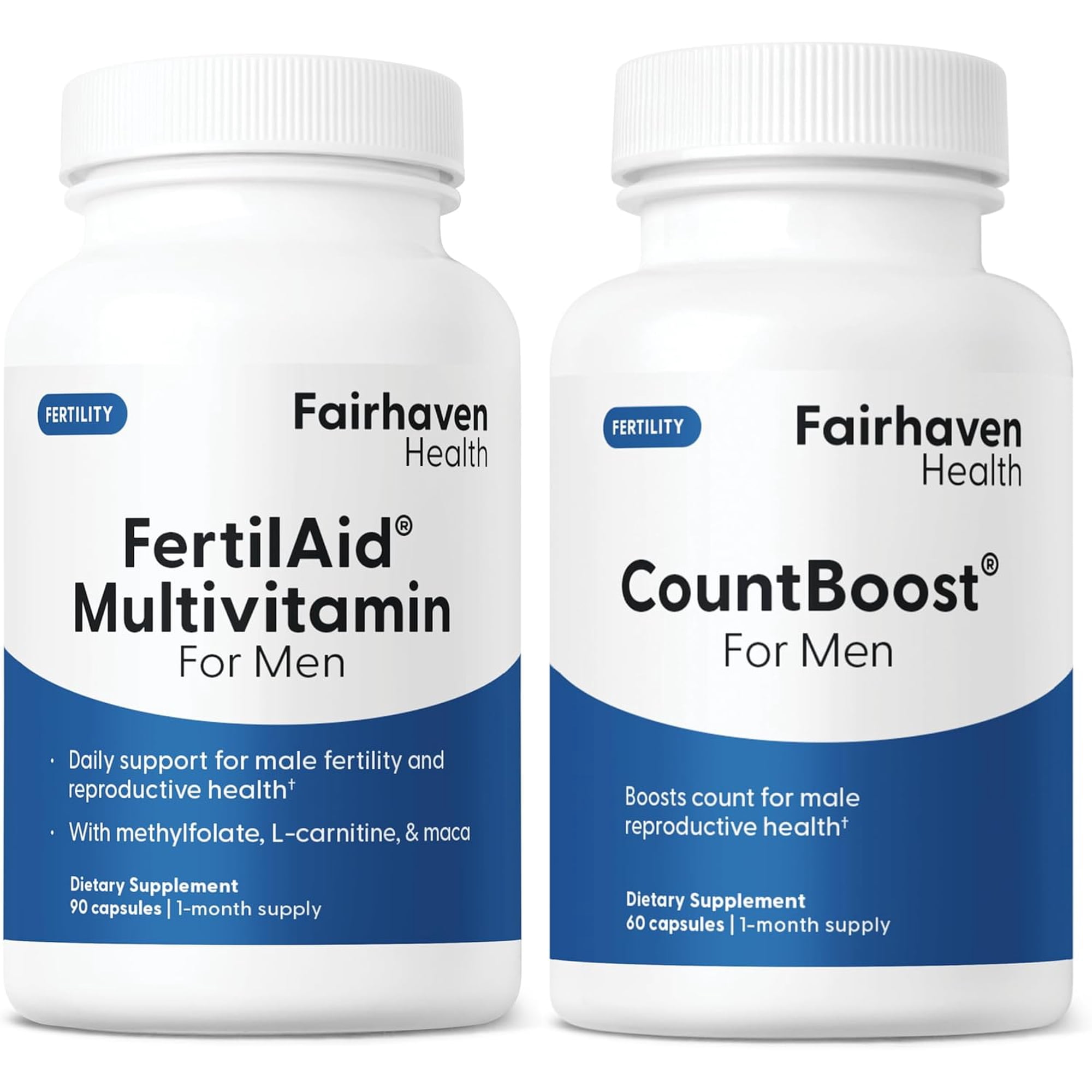 FertilAid for Men and Countboost Combo Fertility Supplements (1 Month Supply)