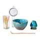 thumbnail image 2 of 5pcs Matcha set Japones Japanese Matcha Kit Utensils Gift, Bowl tradicional, hecho a mano, con con soporte para batir Azul, 2 of 9