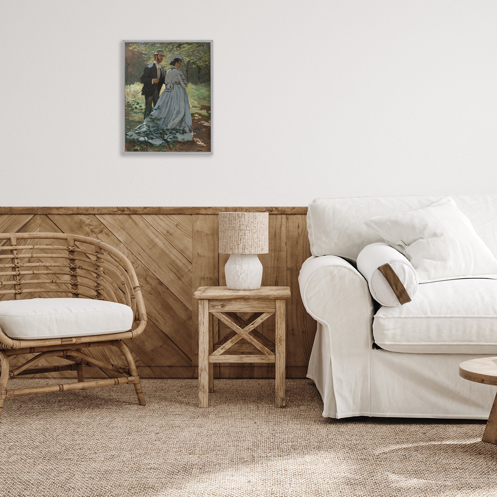 Stupell Industries Bazille & Camille in Nature Gray Framed Giclee Art, design by Tina LeCour
