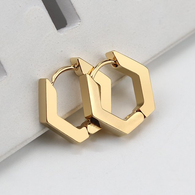TIMIFIS Boucles d'Oreilles Hommes Femmes Punk Acier Inoxydable Design Géométrique Créoles Cadeau de la Saint-Valentin