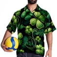 thumbnail image 4 of Saint Patrick's Day Men's Casual Button Down Short Sleeve Printed Summer Beach Shirts, 4 of 6