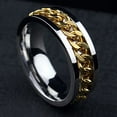 thumbnail image 2 of Flmtop Punk Hommes Femmes Unisexe Chaîne en Acier Inoxydable Incrusté Bague Anneau Bijoux Cadeau, 2 of 10