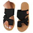 thumbnail image 2 of Dweltoz Hollow Mesh Sandals for Women Orthopedic Wide Width Comfortable Flip Flops Beach Breathable Skin-Friendly Open Toe Walking Shoes,Black 38, 2 of 4