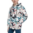 thumbnail image 2 of Uemuo Butterfly Pattern Hooded Sweatshirt for Youth Pullover with Kangaroo Pocket Trendy youth sweatshirt Casual Hoodie for Boys and Girls-Small, 2 of 6