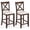 Walnut,Gray, variant on Costway Rubber Wooden Bar Stools Set of 4 with Footrest Comfortable Linen Cushion White