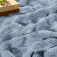thumbnail image 2 of Evlmd Dark Grey Fleece Throw Blanket Twin Size 60"x 80", 3D Bubble Blankets & Throws for Couch/Beds, Fuzzy and Cozy Blanket, 2 of 10