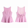 thumbnail image 3 of Bow- Tie Backless Tank Top Sleeveless Waisted Skirt Style Women'S Top Pink S, 3 of 9