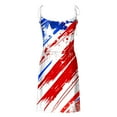 thumbnail image 6 of Joau Womens 4th of July Sleeveless T-Shirts Mini Dress American Flag Patriotic Summer V Neck Spaghetti Strap Drawstring Sundresses Casual Loose Pockets Dress, 6 of 6