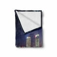 thumbnail image 2 of Urban Soft Flannel Fleece Throw Blanket, Skyline Skyscrapers in Modern City at Night Architectural Cityscape Pattern, Cozy Plush for Indoor and Outdoor Use, 60" x 80", Multicolor, by Ambesonne, 2 of 6