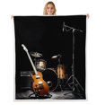 thumbnail image 1 of Erosebridal 3D Guitar Throw Blanket for Couch, Pop Music Plush Blanket, Musical Instrument Decor, 1 of 6