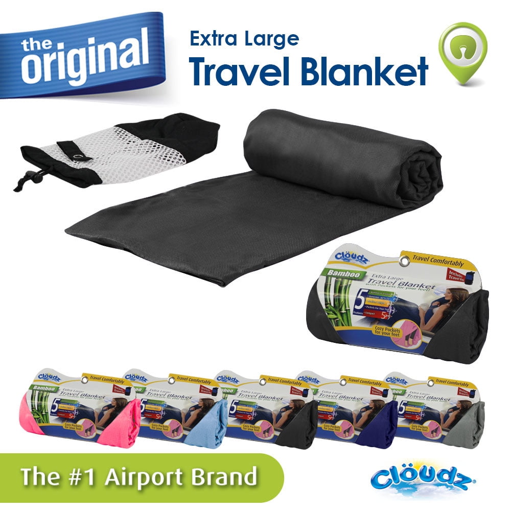 Cloudz Premium XL Travel Blanket with Bag Black