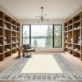 thumbnail image 2 of ODIKA 4x6 Machine Washable Non-Slip Area Rug, Geometric Gray High Traffic Rug with Pad, Ivory, 1051216, 2 of 8
